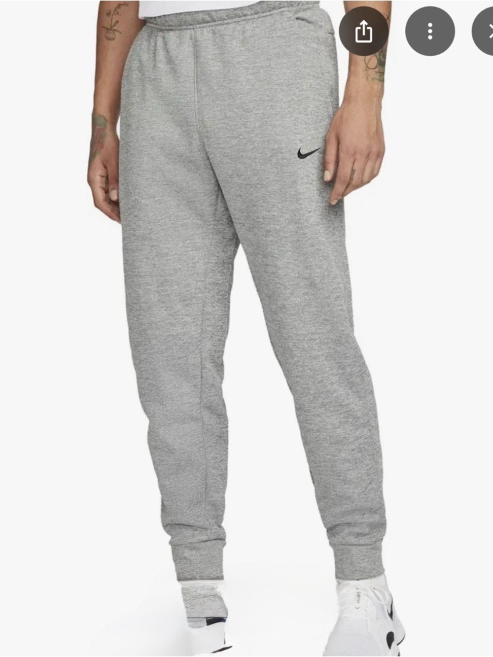 Nike Gray Slim Fleece Joggers with Swoosh